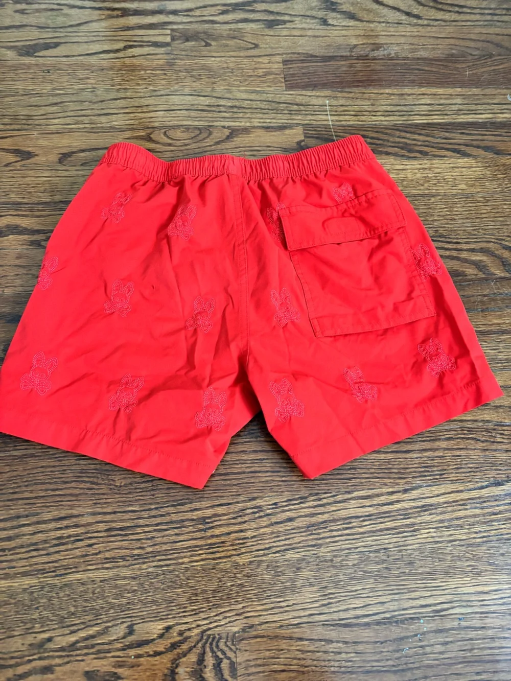 Psycho Bunny Men's Red Swim Trunks with  Drawstring Size XS